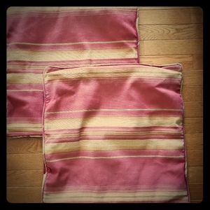 Red and Gold Pottery Barn Pillow Covers, 20x20 in.